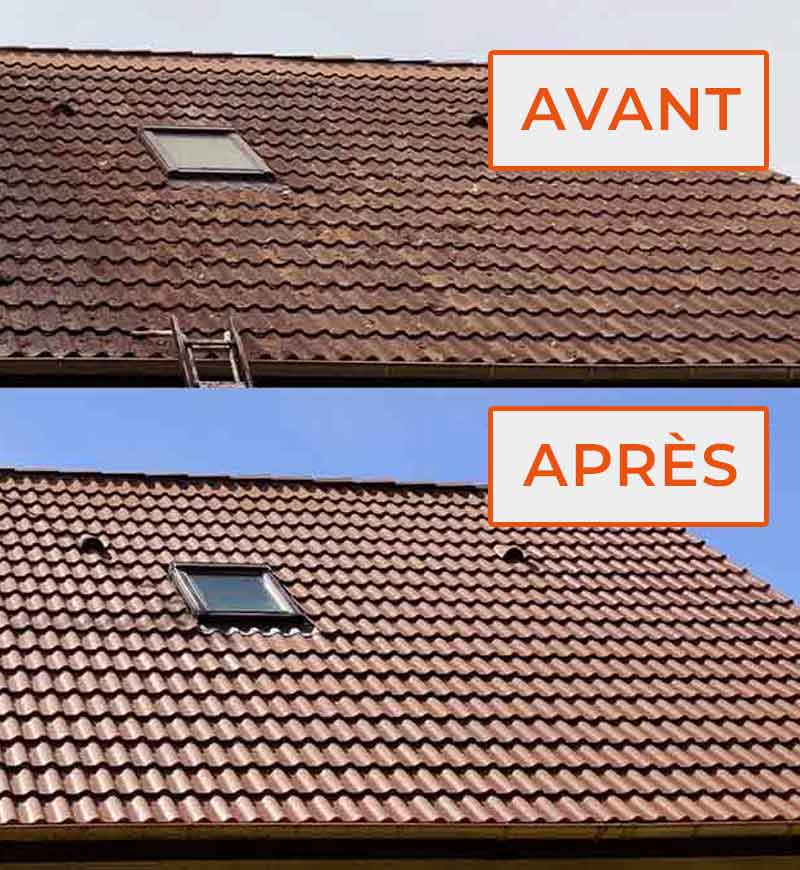 Nettoyage et démoussage toiture -  Roofwall Rhode Sint Genèse : artisan couvreur en Belgique : nettoyage, démoussage, traitement anti-mousse toiture. Application d’un revêtement peinture hydrofuge coloré de toit. RHODE SINT GENÈSE - RHODE SAINT GENÈSE : intervention en BELGIQUE: région Flamande, Wallonne et Bruxelles, Liège ….